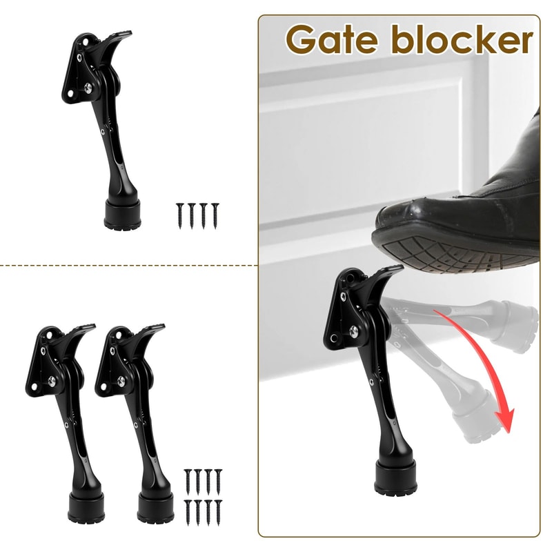 Heavy Duty Kickdown Door Stopper Adjustable Pedal Door Stop For Home And Garage 0