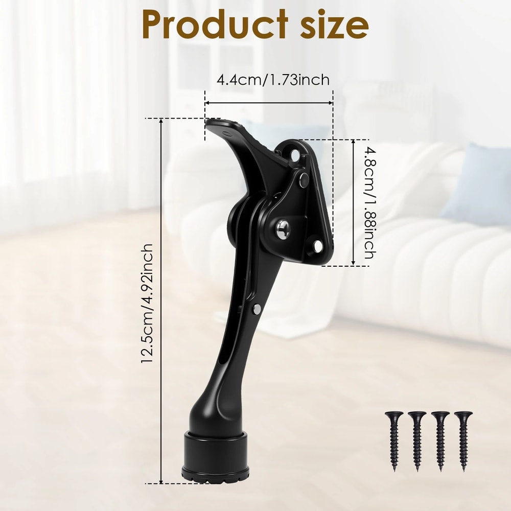 Heavy Duty Kickdown Door Stopper Adjustable Pedal Door Stop For Home And Garage 5