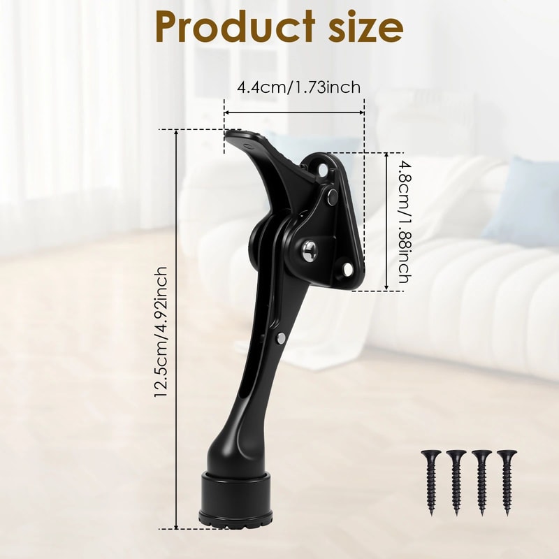 Heavy Duty Kickdown Door Stopper Adjustable Pedal Door Stop For Home And Garage 5