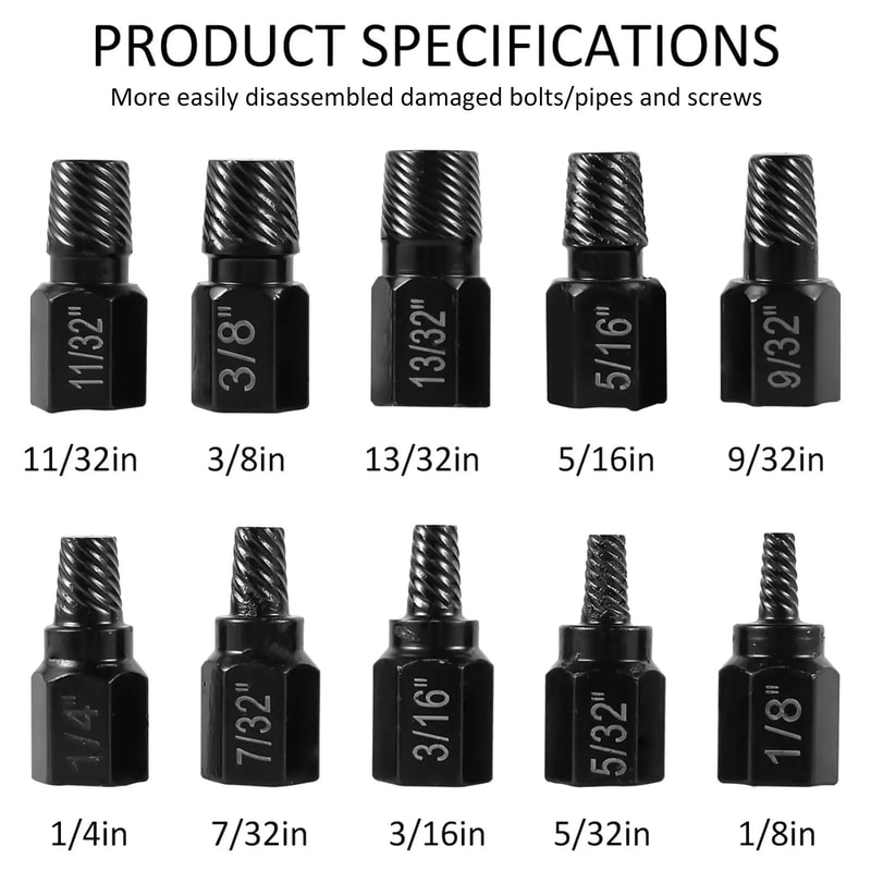 Heavy Duty Screw Extractor Set Multi Spline Bolt Remover Tool For Damaged And Rusted Screws 2