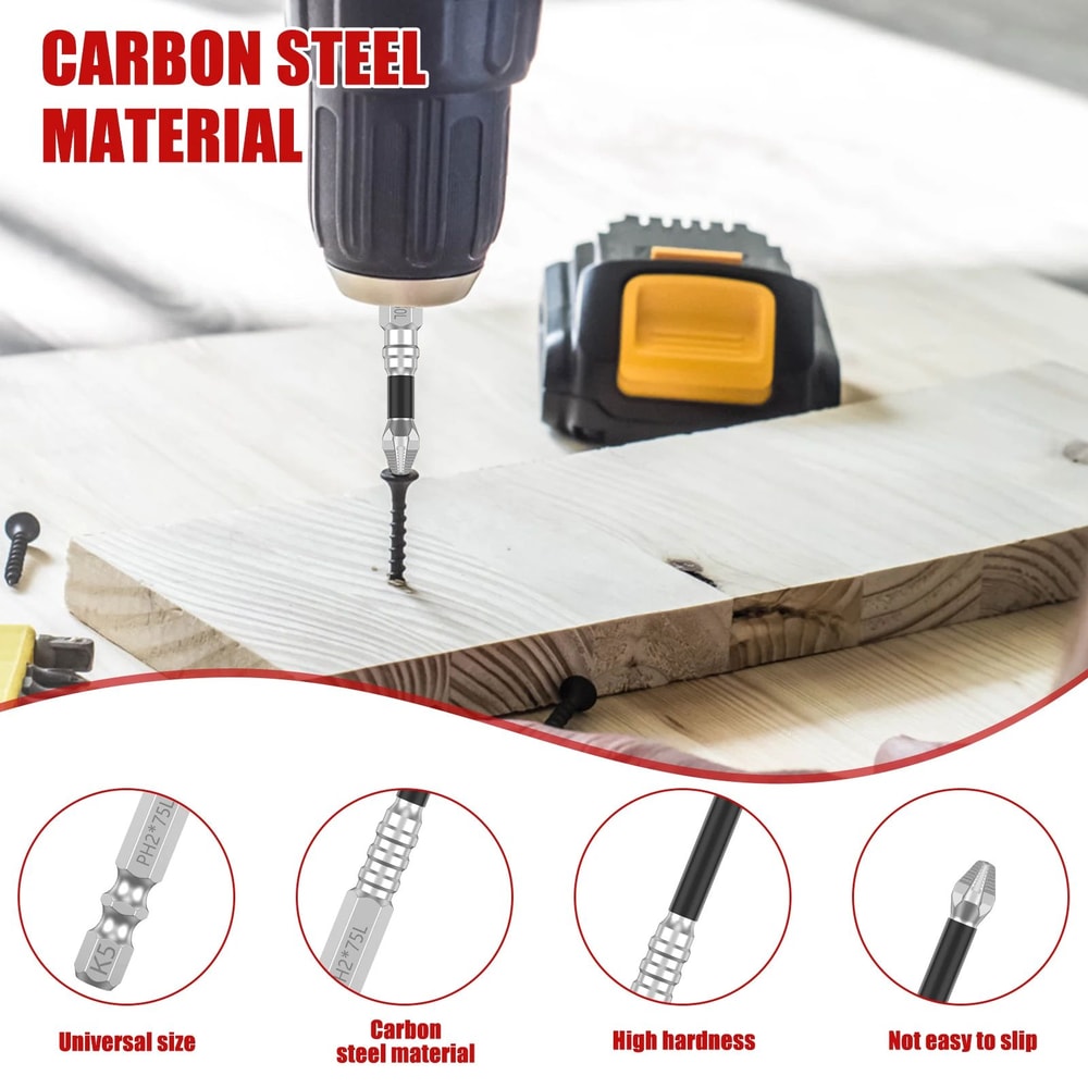 Magnetic Anti Slip Screwdriver Drill Bit Impact Resistant Screw Extractor Tool 1