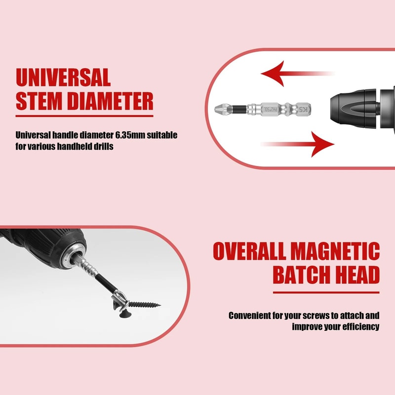 Magnetic Anti Slip Screwdriver Drill Bit Impact Resistant Screw Extractor Tool 3