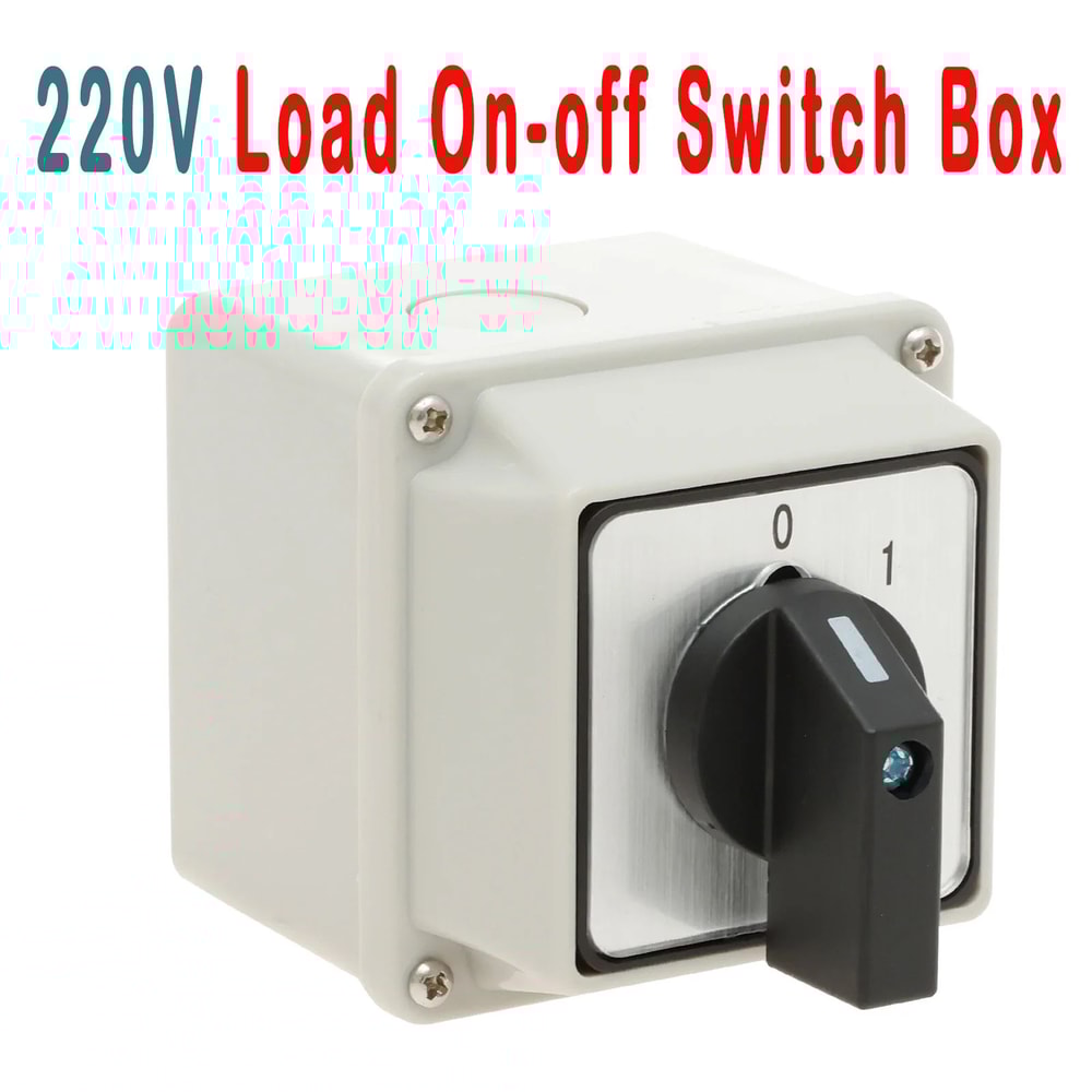 Waterproof Rotary Switch 220V ON OFF Power Control Box Flame Retardant Safety Switch 0