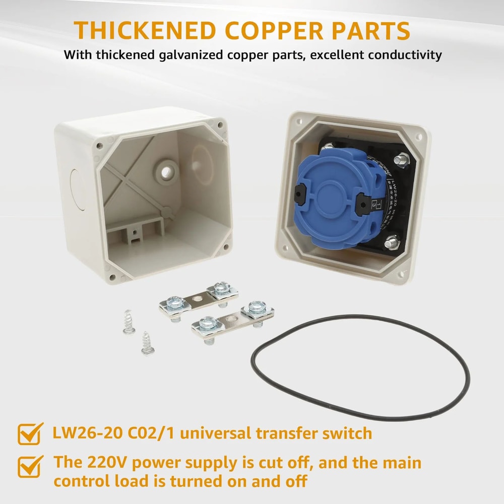 Waterproof Rotary Switch 220V ON OFF Power Control Box Flame Retardant Safety Switch 3