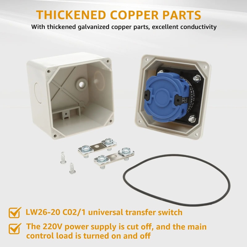 Waterproof Rotary Switch 220V ON OFF Power Control Box Flame Retardant Safety Switch 3