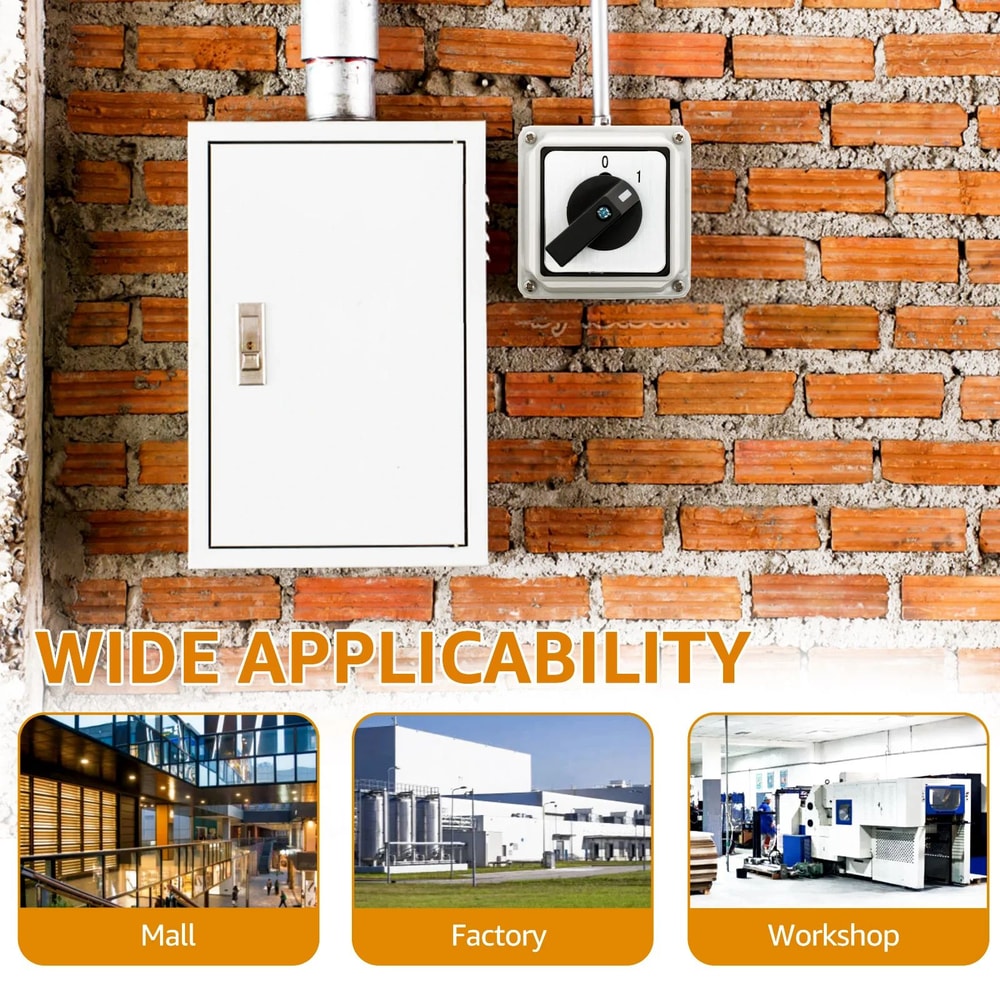 Waterproof Rotary Switch 220V ON OFF Power Control Box Flame Retardant Safety Switch 4