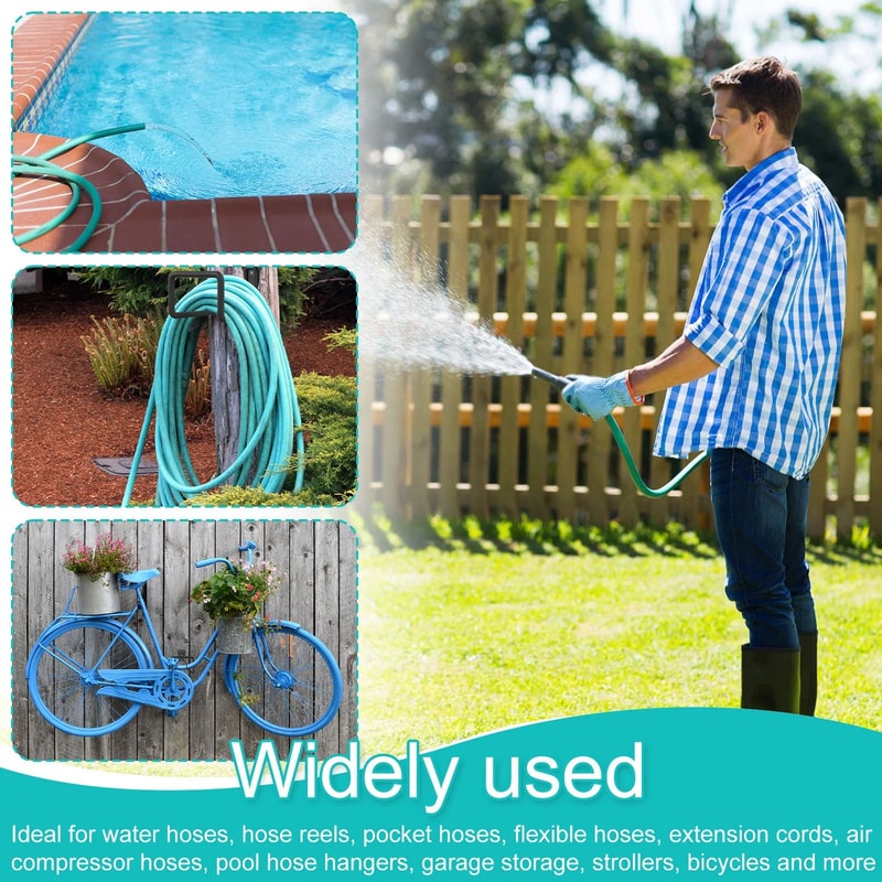 Heavy Duty Wall Mounted Garden Hose Holder Metal Hose Hanger For Outdoor Storage 3