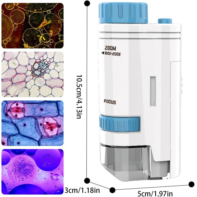 Kids Pocket Microscope 60 To 200x Handheld Mini Microscope For Outdoor Learning And Science Explora 5