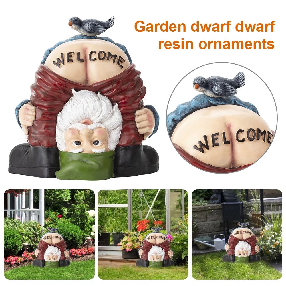 Funny Garden Statue Resin Yard Decor Animal And Gnome Sculpture Wall Mounted Outdoor Ornament 0