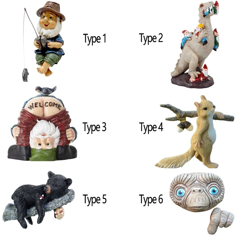 Funny Garden Statue Resin Yard Decor Animal And Gnome Sculpture Wall Mounted Outdoor Ornament 4