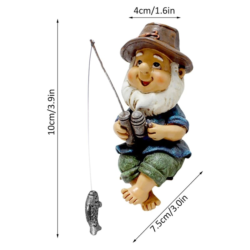 Funny Garden Statue Resin Yard Decor Animal And Gnome Sculpture Wall Mounted Outdoor Ornament 6
