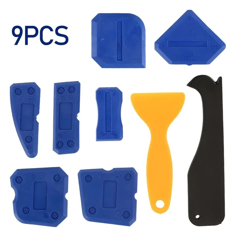 9 Piece Caulking Tool Kit Sealant Finishing Tools For Smooth Grout And Silicone Application 3