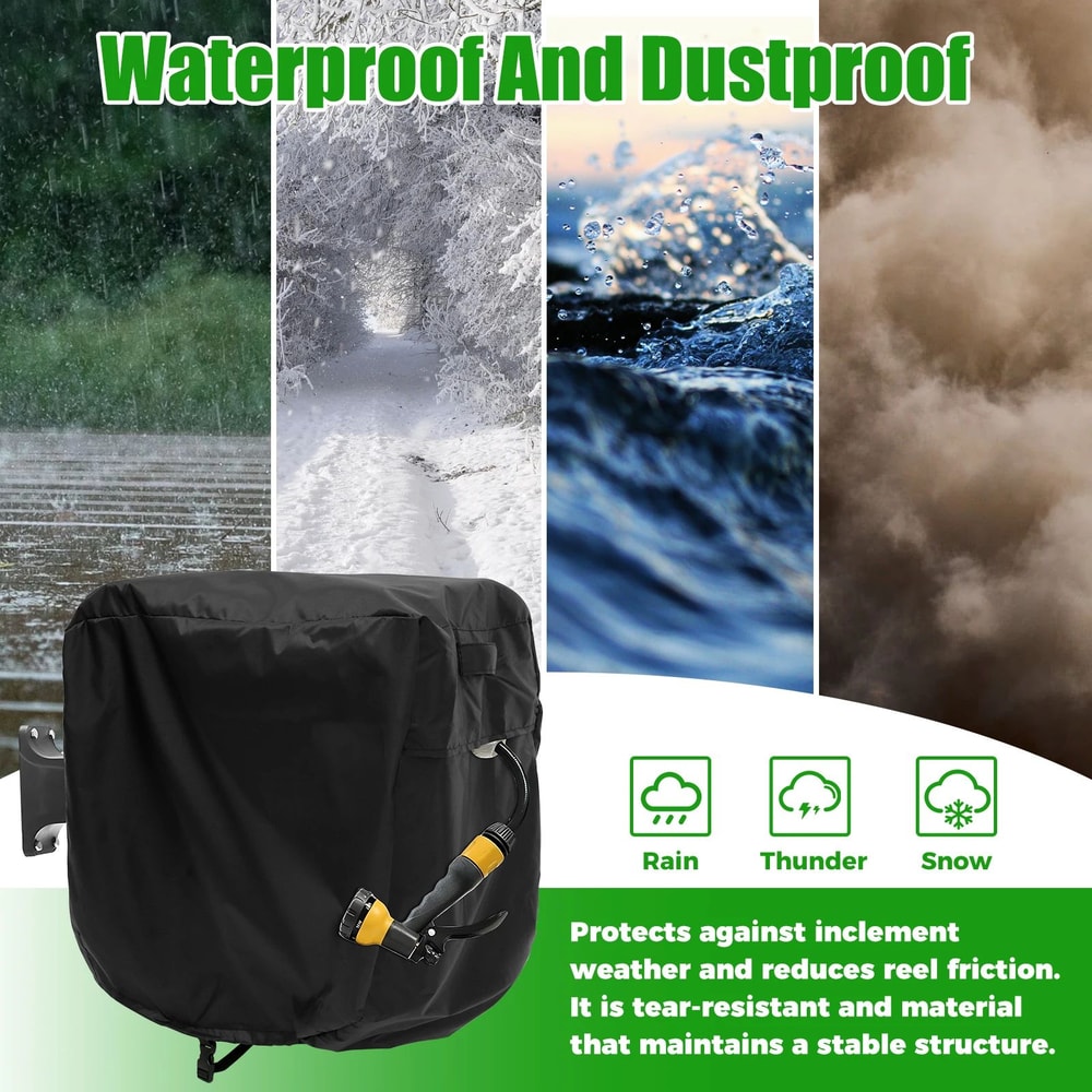 Waterproof Garden Hose Reel Cover Adjustable Outdoor Hose Protector For Storage And Weather Protect 1