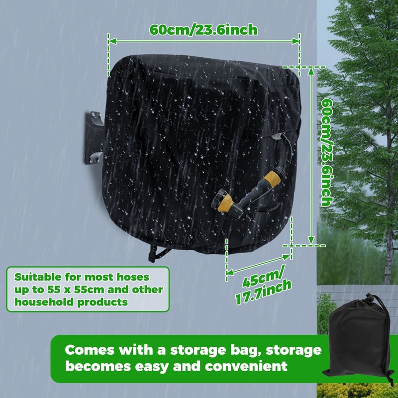 Waterproof Garden Hose Reel Cover Adjustable Outdoor Hose Protector For Storage And Weather Protect 5