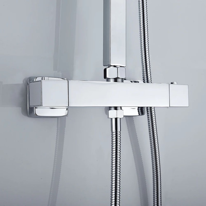 Thermostatic Shower Mixer Valve Wall Mounted Stainless Steel Faucet 2