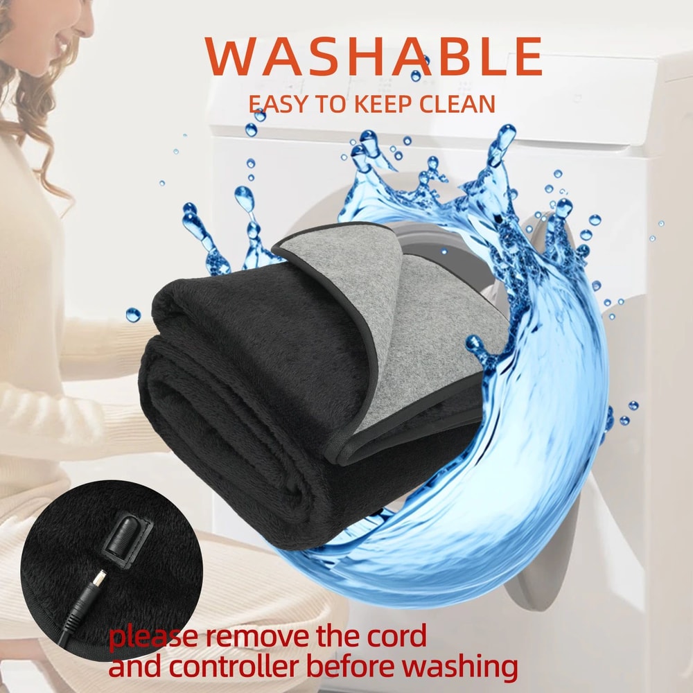 12V Heated Car Blanket With Adjustable Heat And Timer Control 4