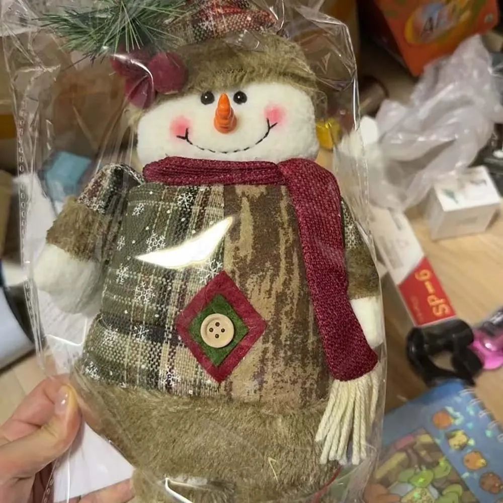 Adjustable Christmas Plush Doll Decoration Santa Snowman Elk Holiday Ornament 1