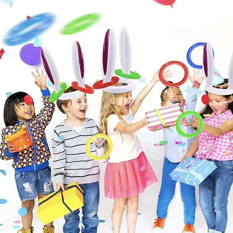Inflatable Bunny Ears Ring Toss Game For Kids Party Fun 2