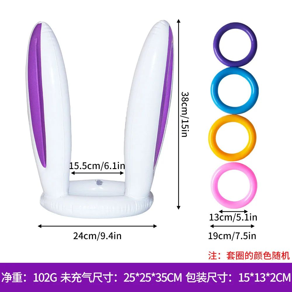 Inflatable Bunny Ears Ring Toss Game For Kids Party Fun 7