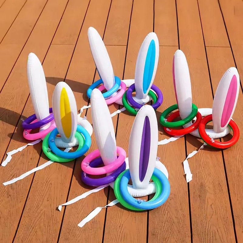 Inflatable Bunny Ears Ring Toss Game For Kids Party Fun 4