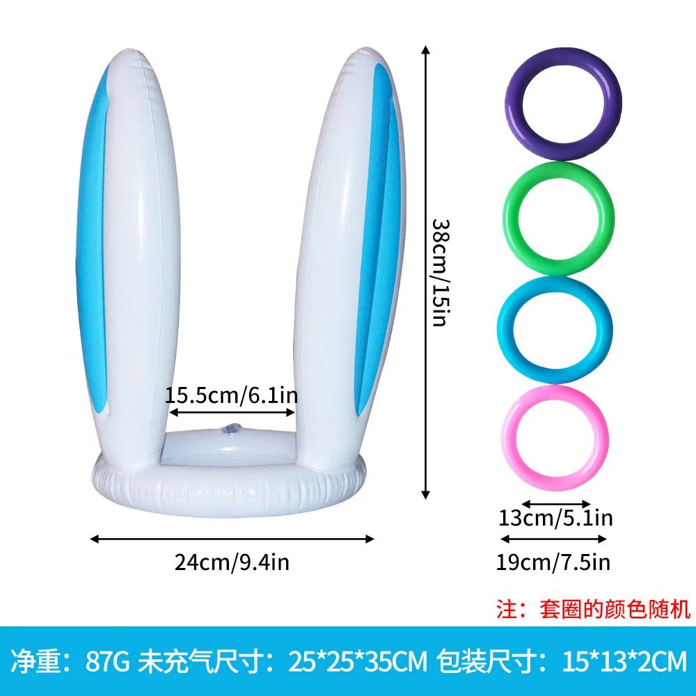 Inflatable Bunny Ears Ring Toss Game For Kids Party Fun 8
