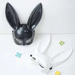 cartoon bunny half face mask for costume party and cosplay