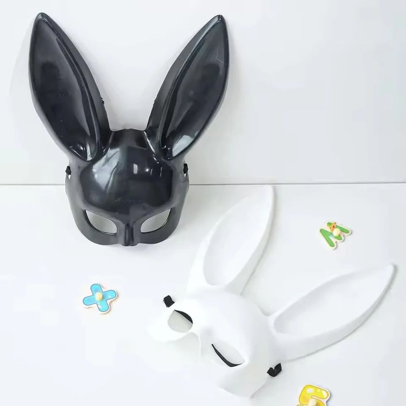 Cartoon Bunny Half Face Mask For Costume Party And Cosplay 0