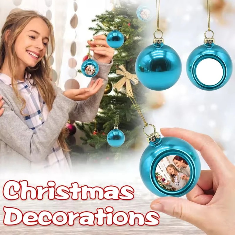 Custom Sublimation Christmas Ball Ornament Blank For DIY Photo Gifts 3