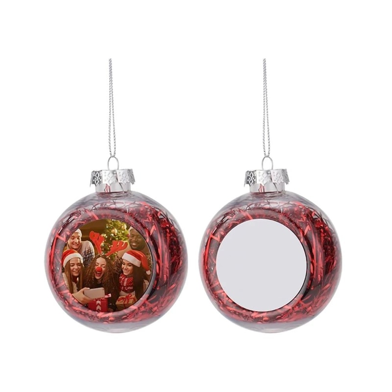 Custom Sublimation Christmas Ball Ornament Blank For DIY Photo Gifts 4