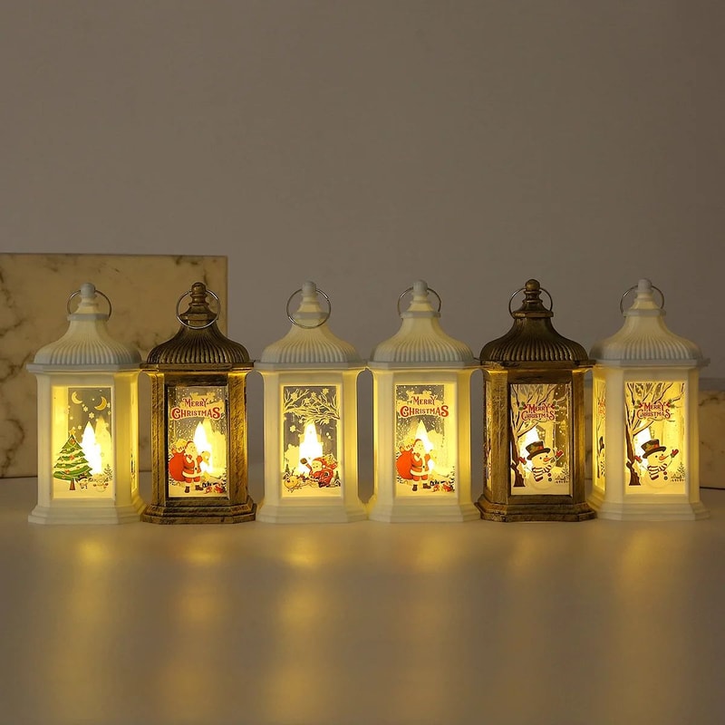 Christmas LED Lantern Snowman And Santa Decorative Night Lamp 1