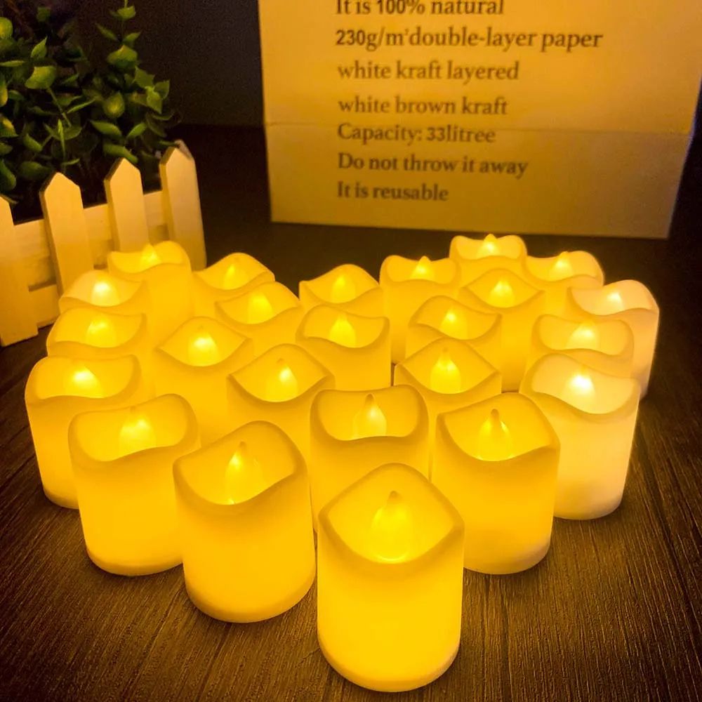 Flameless LED Tea Light Candles Set Warm White Battery Operated Lights 2
