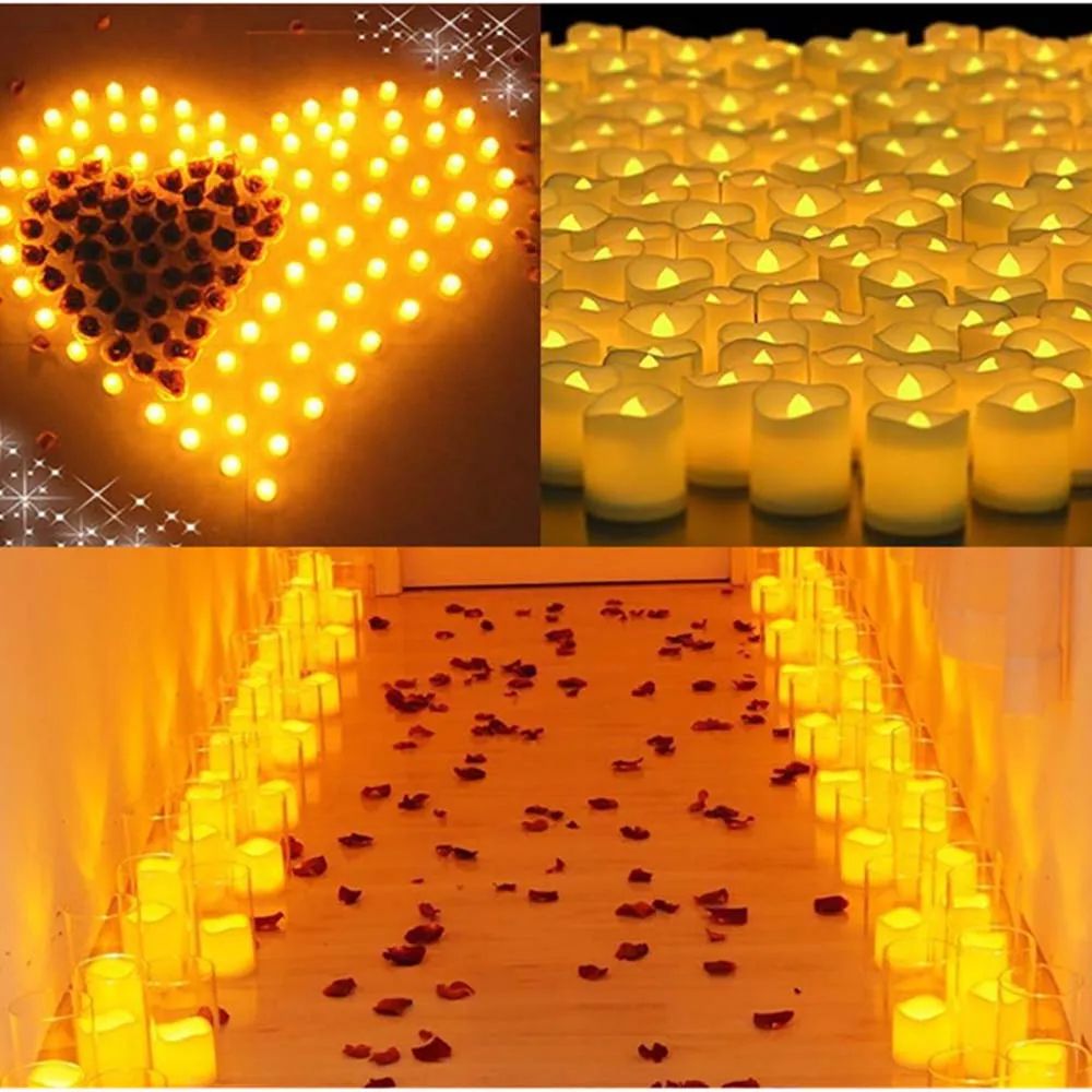 Flameless LED Tea Light Candles Set Warm White Battery Operated Lights 4