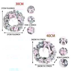 pink snowflake christmas wreath door hanging holiday decoration