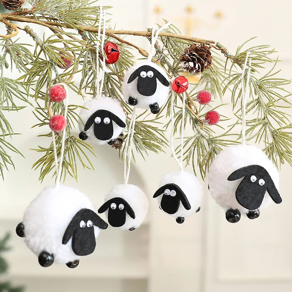 Cute Plush Sheep Eid Decorations Mini Ramadan Mubarak Table Decor Set 1