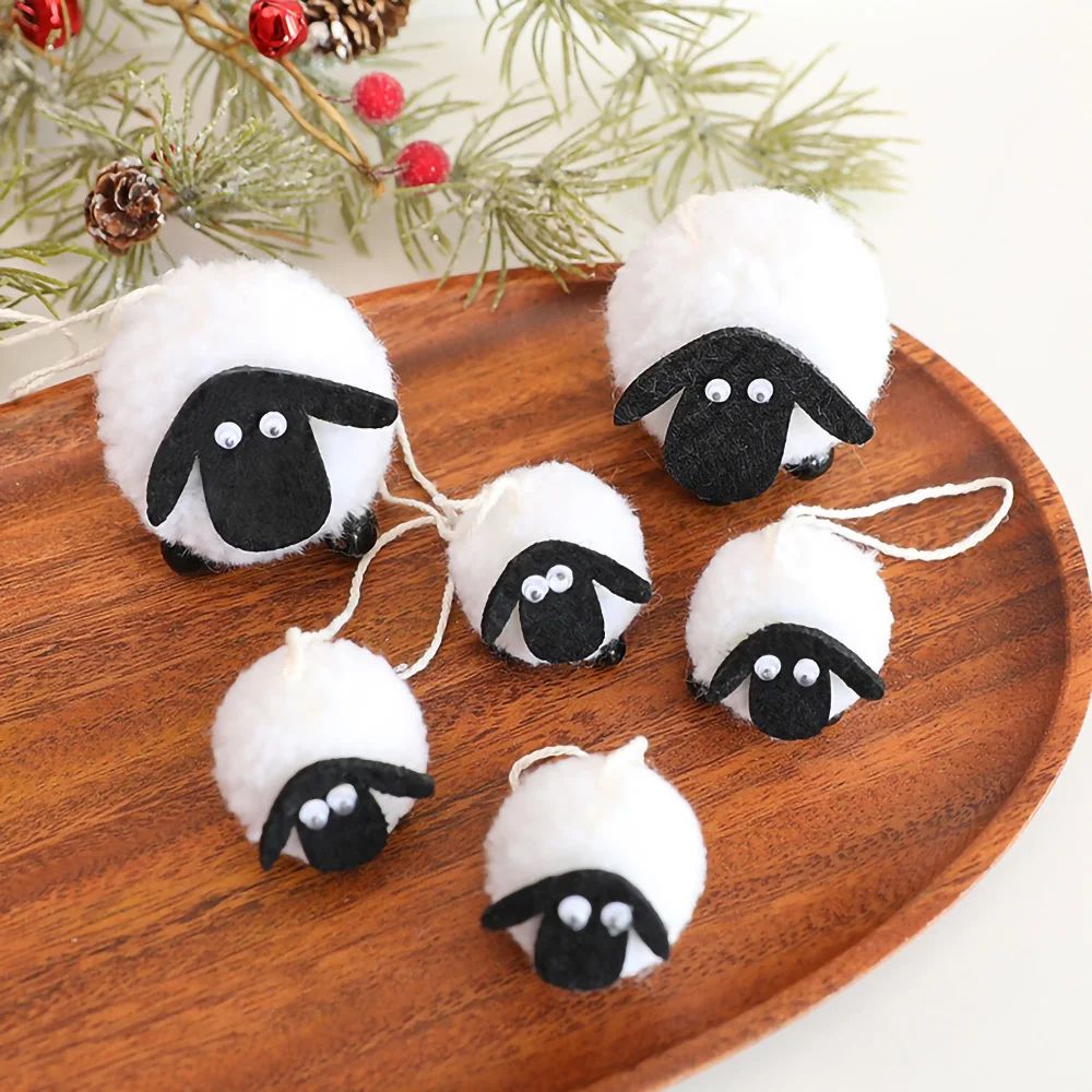 Cute Plush Sheep Eid Decorations Mini Ramadan Mubarak Table Decor Set 3