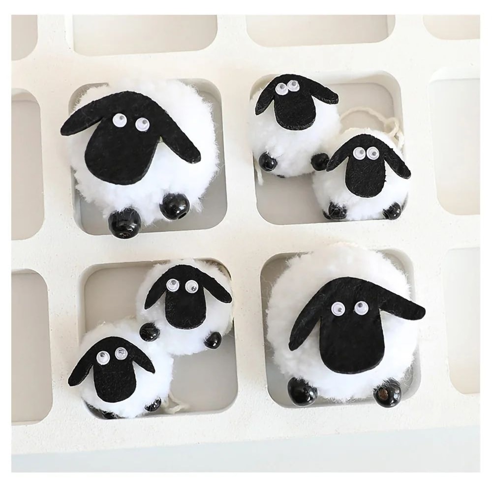 Cute Plush Sheep Eid Decorations Mini Ramadan Mubarak Table Decor Set 4