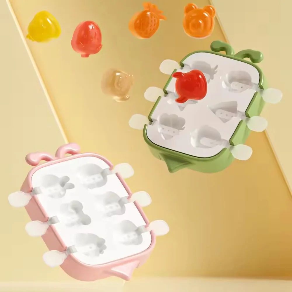 Silicone Popsicle Mold Cute Fruit Ice Cream Maker DIY Ice Cube Tray 3