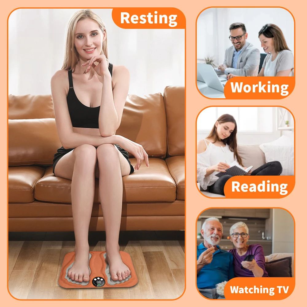 Smart Foot Massager Pad Electric EMS Foot Massage Mat With Remote Control 5