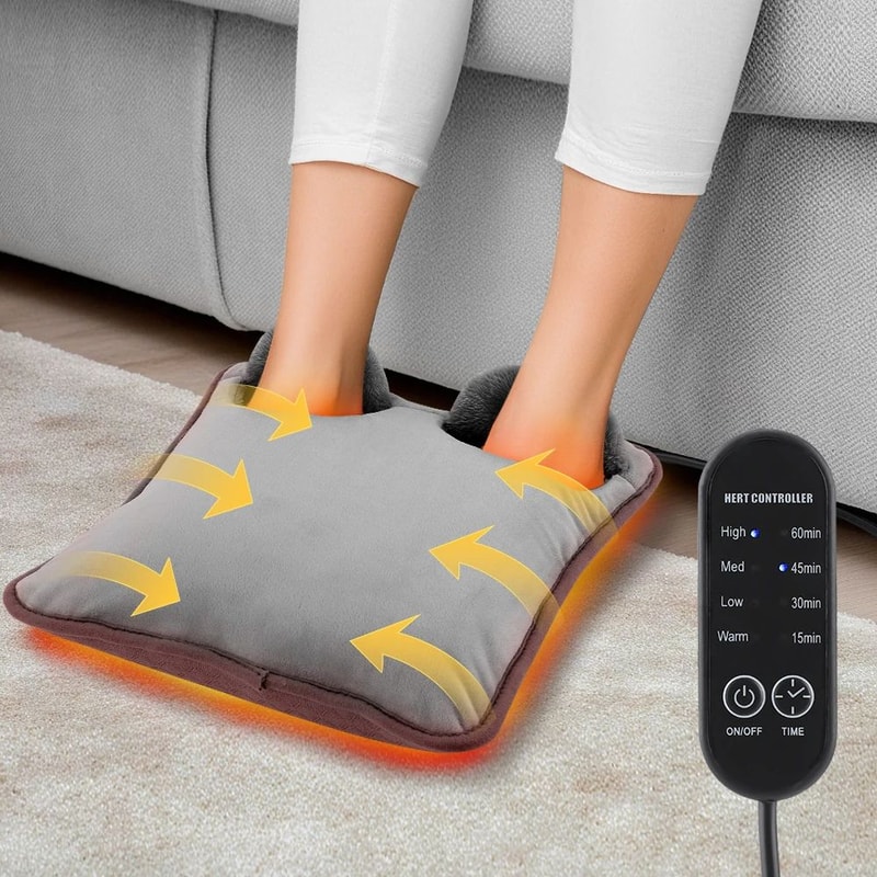 Electric Foot Heating Pad USB Plush Foot Warmer Cozy Heated Foot Mat 5