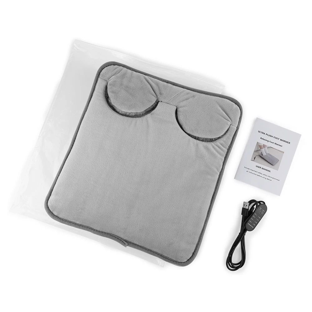 Electric Foot Heating Pad USB Plush Foot Warmer Cozy Heated Foot Mat 6