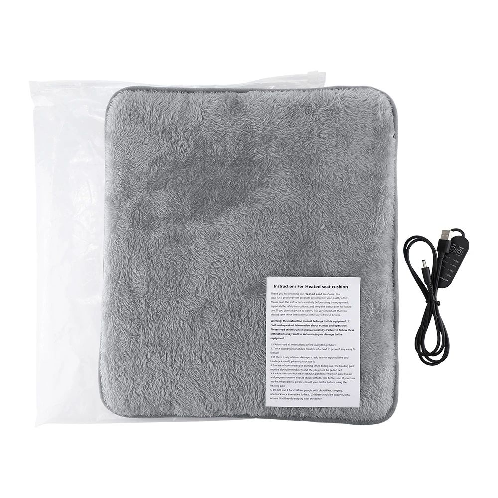 Heated Seat Cushion USB 4 Level Car And Office Warm Pad 6