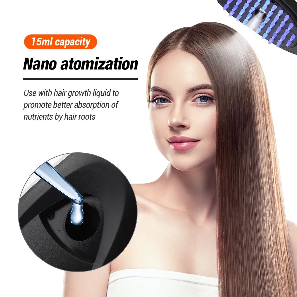 Electric Hair Growth Comb Scalp Massage Spray Brush With LED Therapy 4