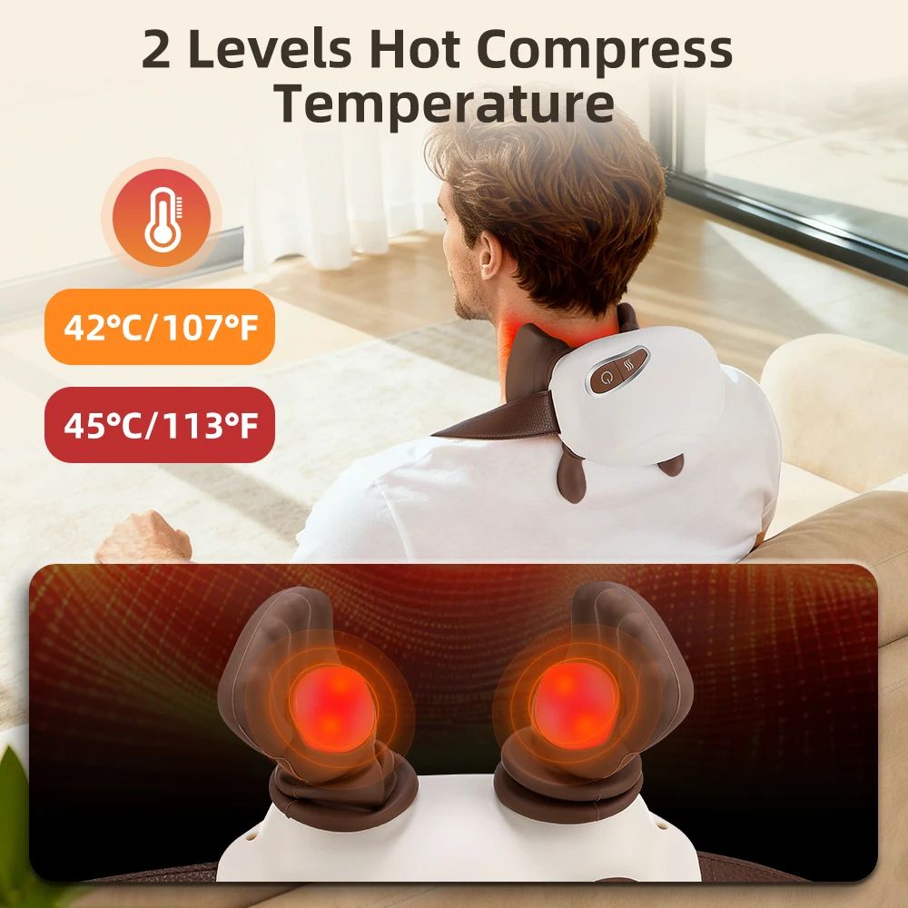 4D Neck And Shoulder Massager With Heat Wireless Kneading Shawl 4