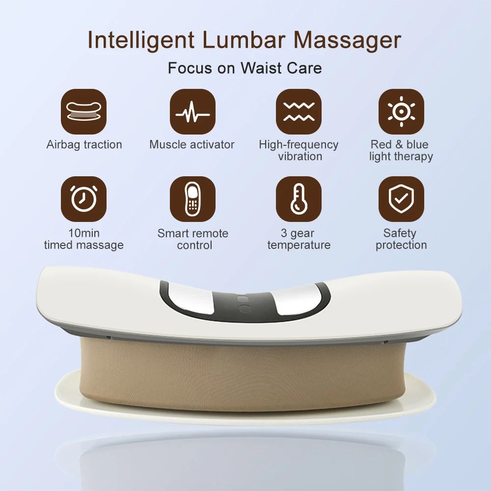 Lumbar Traction Massager Cushion With Electric Waist Support And Relaxation 2