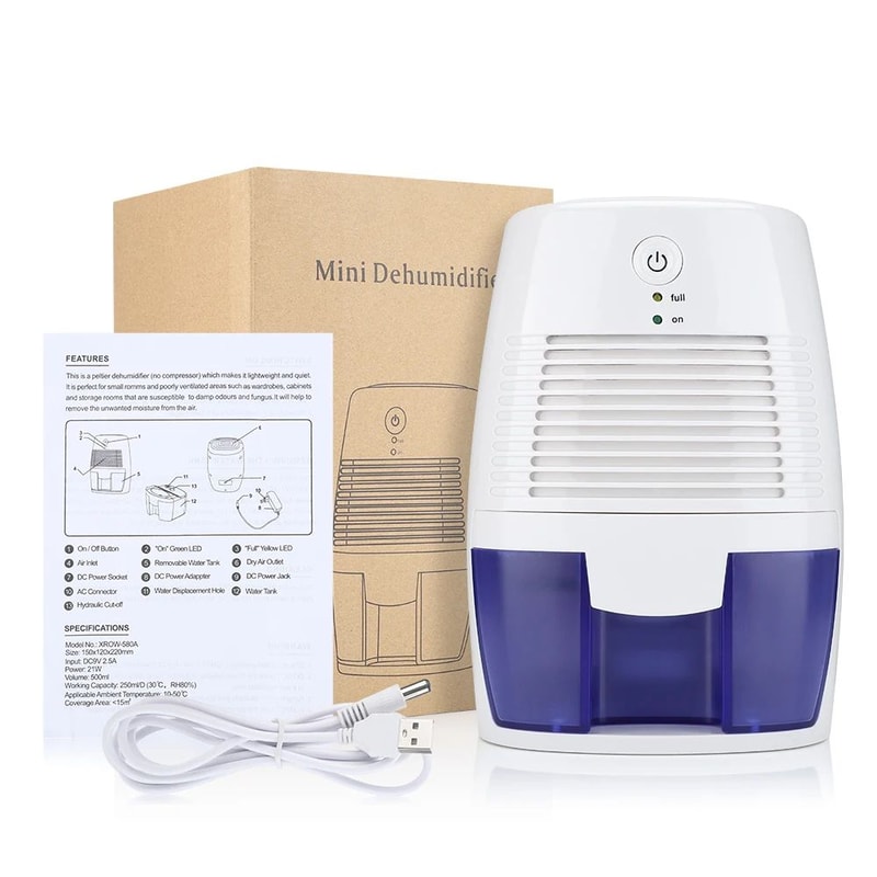 Portable Mini Dehumidifier Air Purifier USB Quiet Moisture Absorber 6