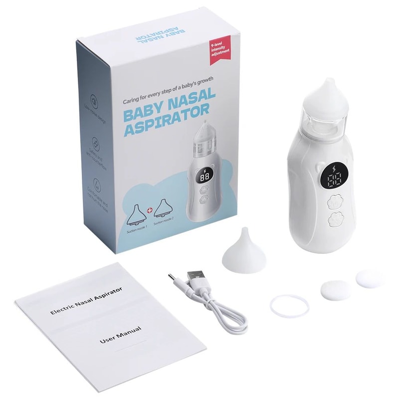 Electric Baby Nasal Aspirator Quiet 9 Level Nose Cleaner For Infants 6
