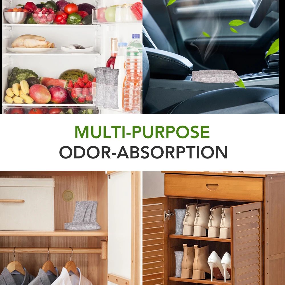 Bamboo Charcoal Air Purifying Bags Odor Absorber And Moisture Eliminator Set 5