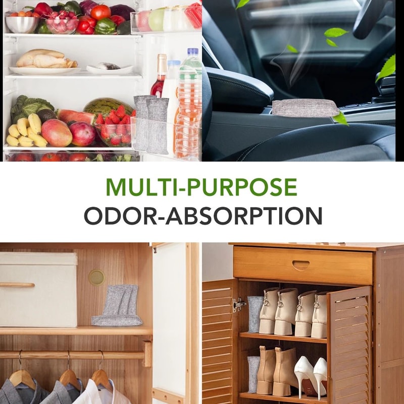 Bamboo Charcoal Air Purifying Bags Odor Absorber And Moisture Eliminator Set 5