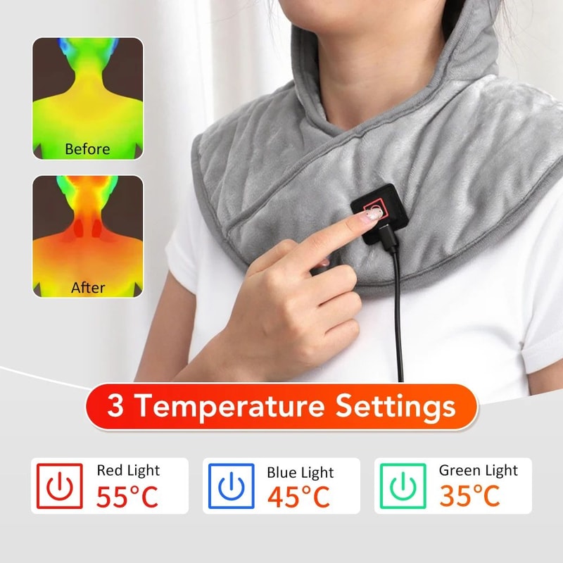 Heated Neck And Shoulder Wrap USB Thermal Massage Shawl 3