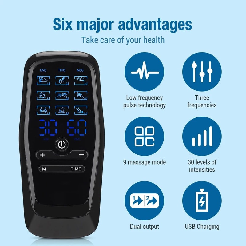 EMS Muscle Stimulator TENS Unit With Pads Electric Body Therapy Massagerms Muscle Stimulator 2